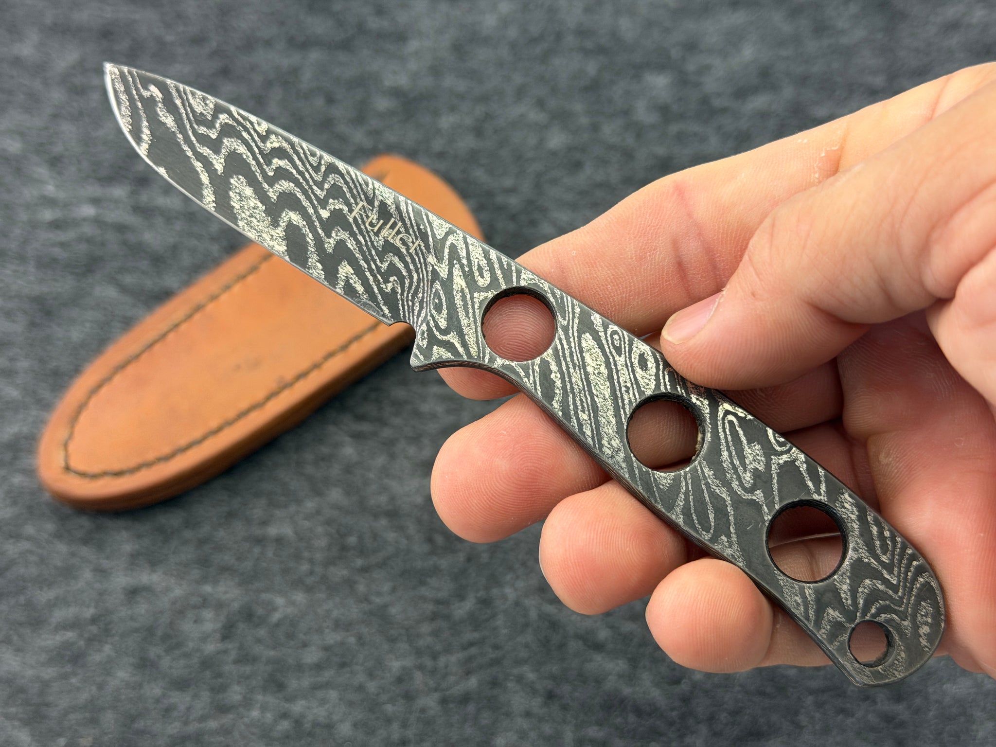 CW Fuller - Naked Damascus Pocket Pal Drop Point - 2