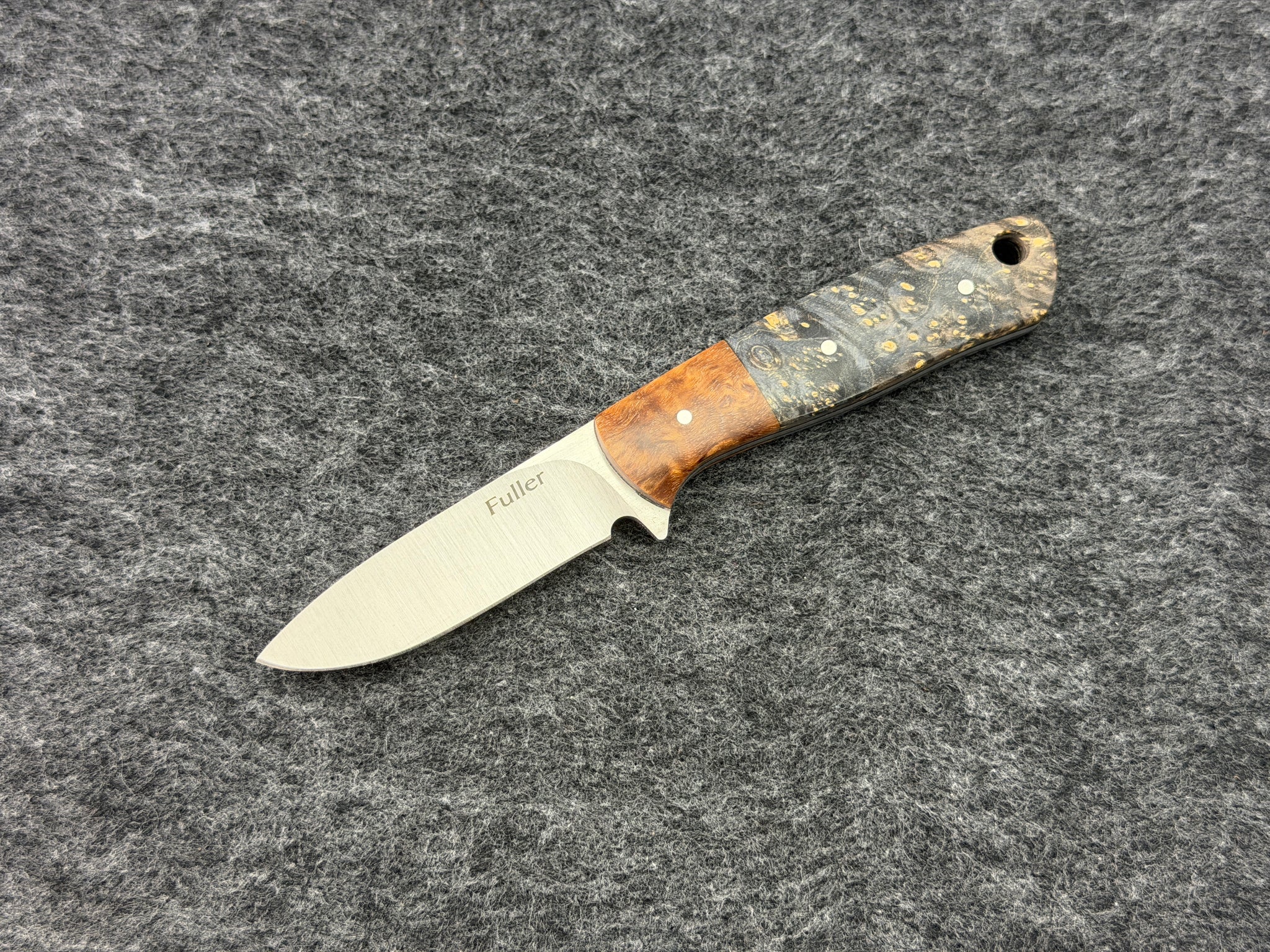 CW Fuller - Pocket Pal Drop Point w/ Bird's Eye Maple Burl
