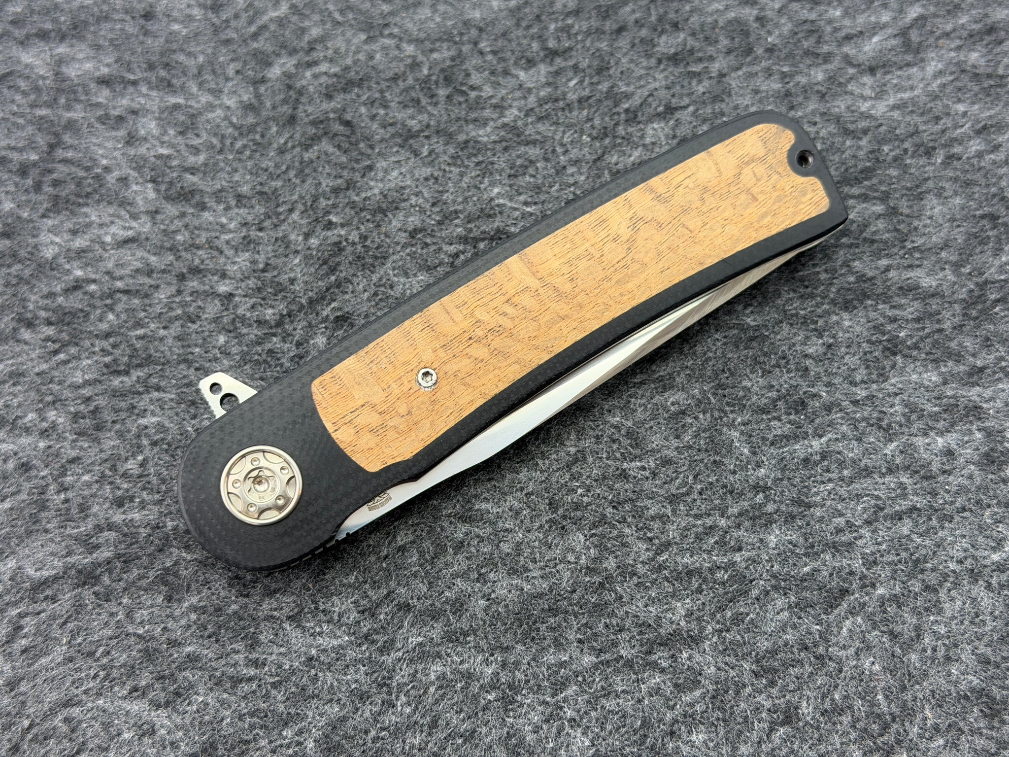 Francois Massyn - 3.5” Droppoint Flipper w/ Silky Oak Inlay