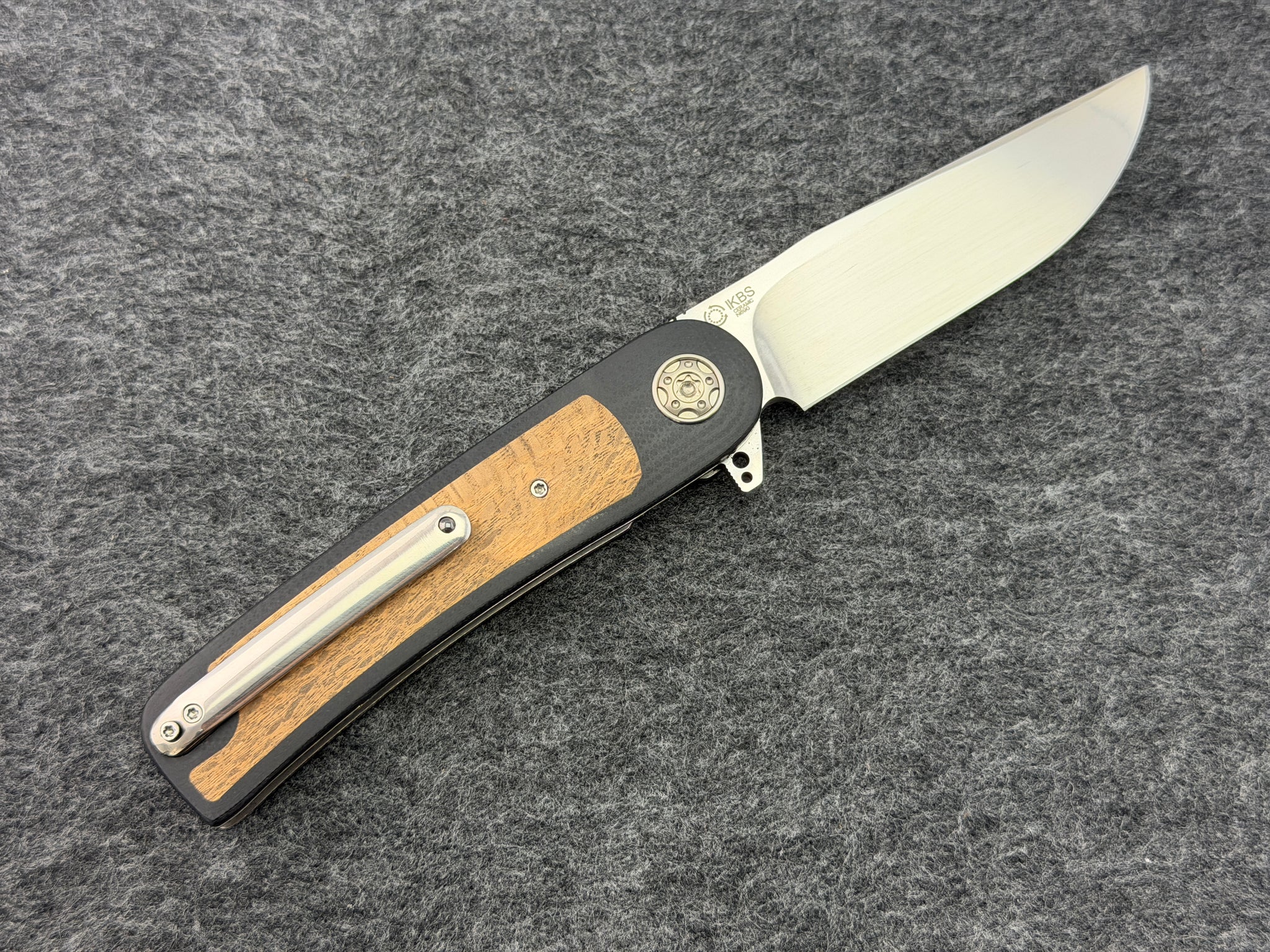 Francois Massyn - 3.5” Droppoint Flipper w/ Silky Oak Inlay