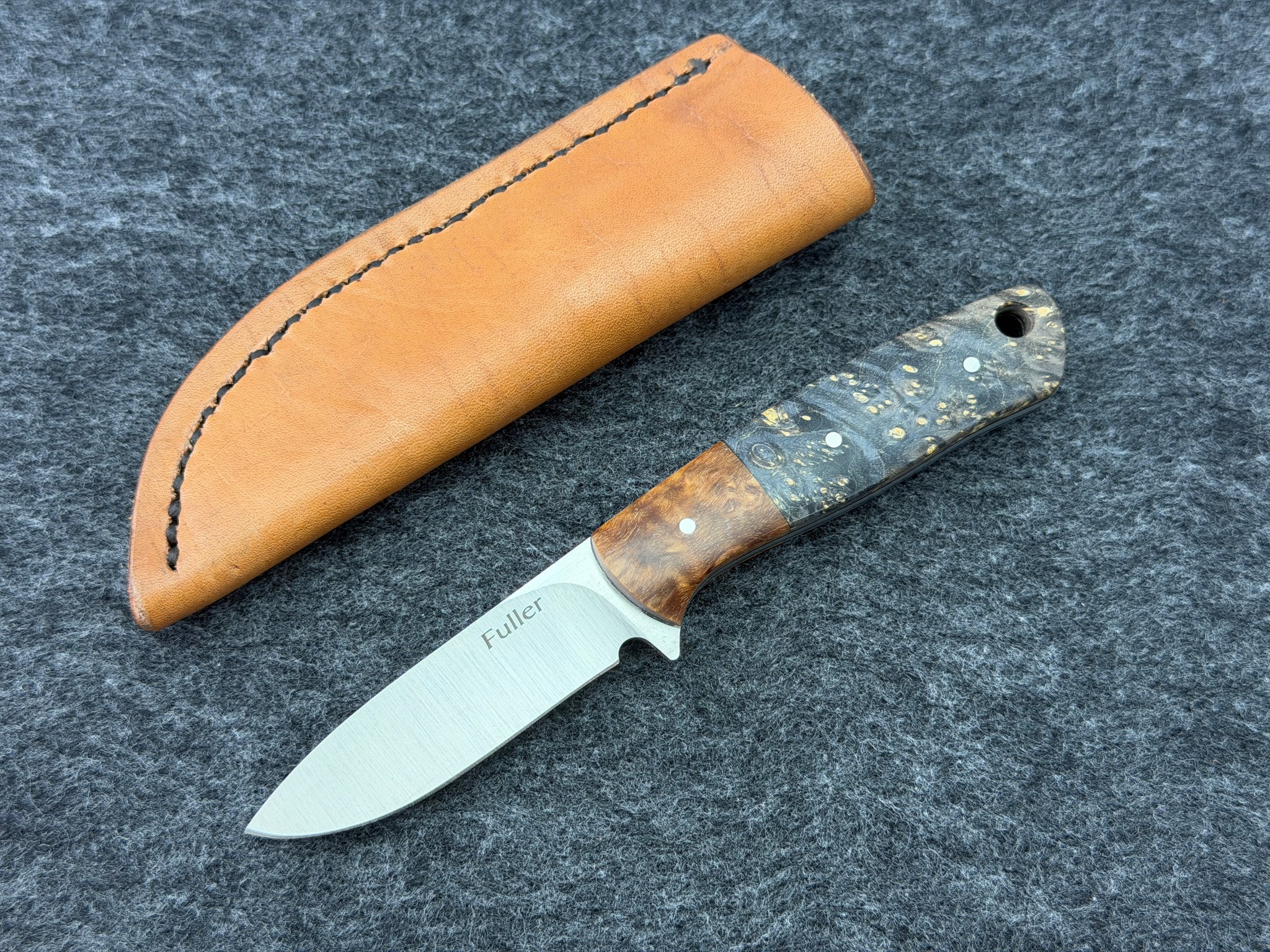 CW Fuller - Pocket Pal Drop Point w/ Bird's Eye Maple Burl