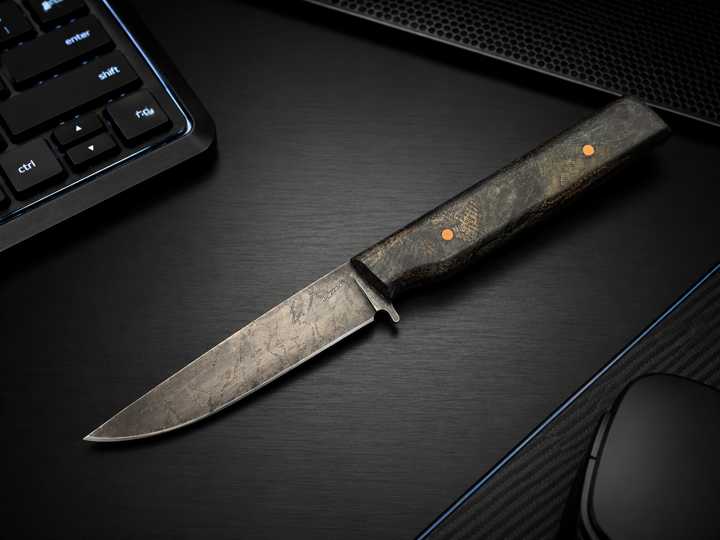 Erik Greiner JS - Fixed Blade w/ Rag micarta
