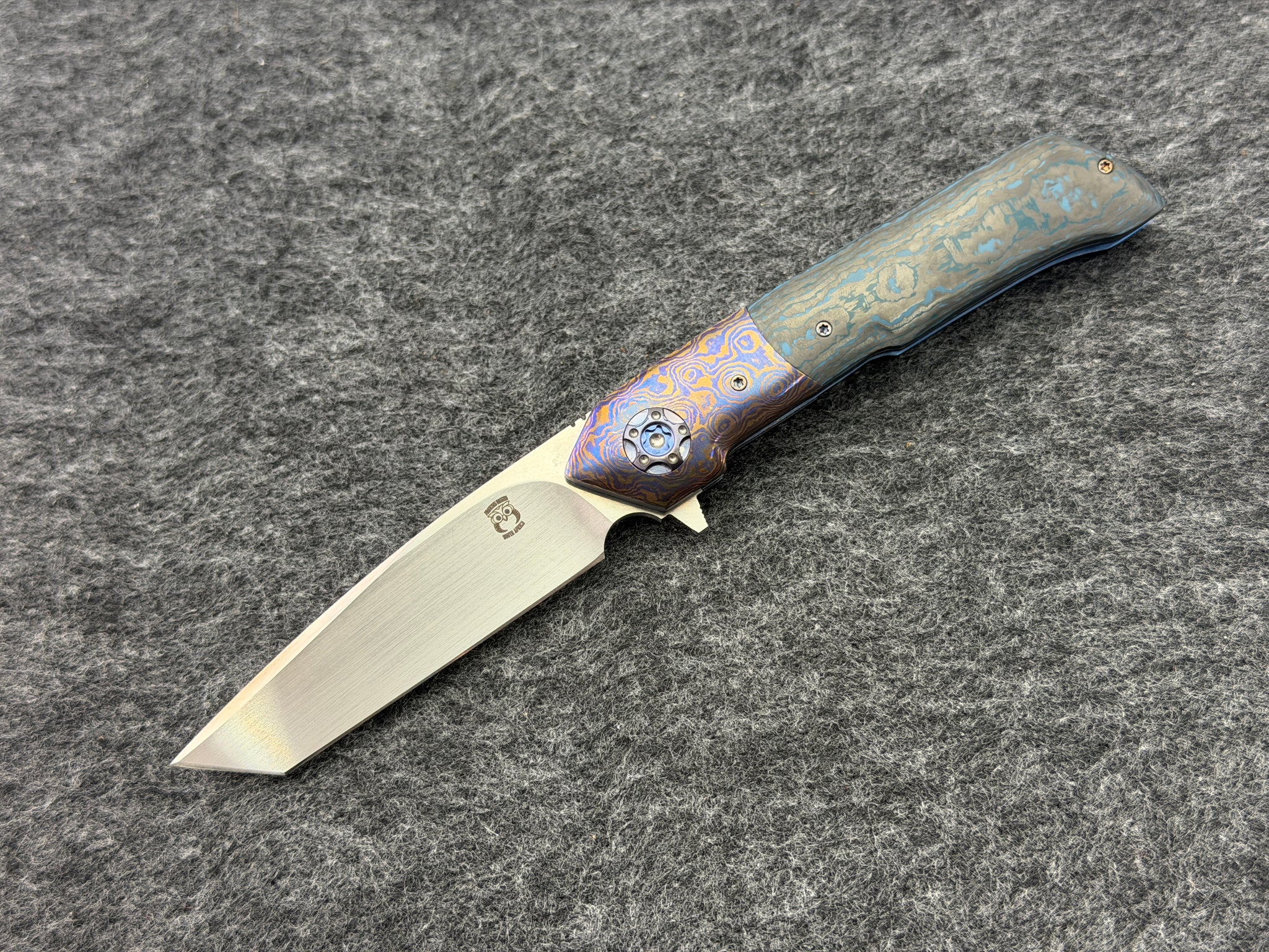 Francois Massyn -Tanto Flipper Timascus & Fat Carbon