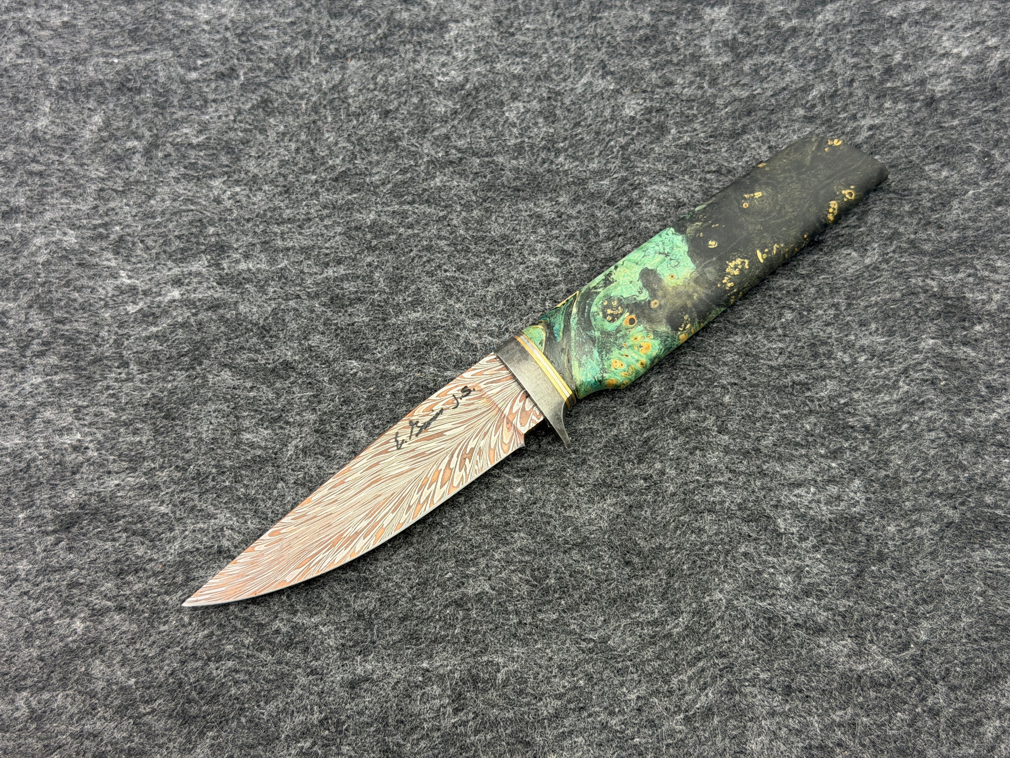 Erik Greiner JS Integral - Damascus Feather Copper Washed