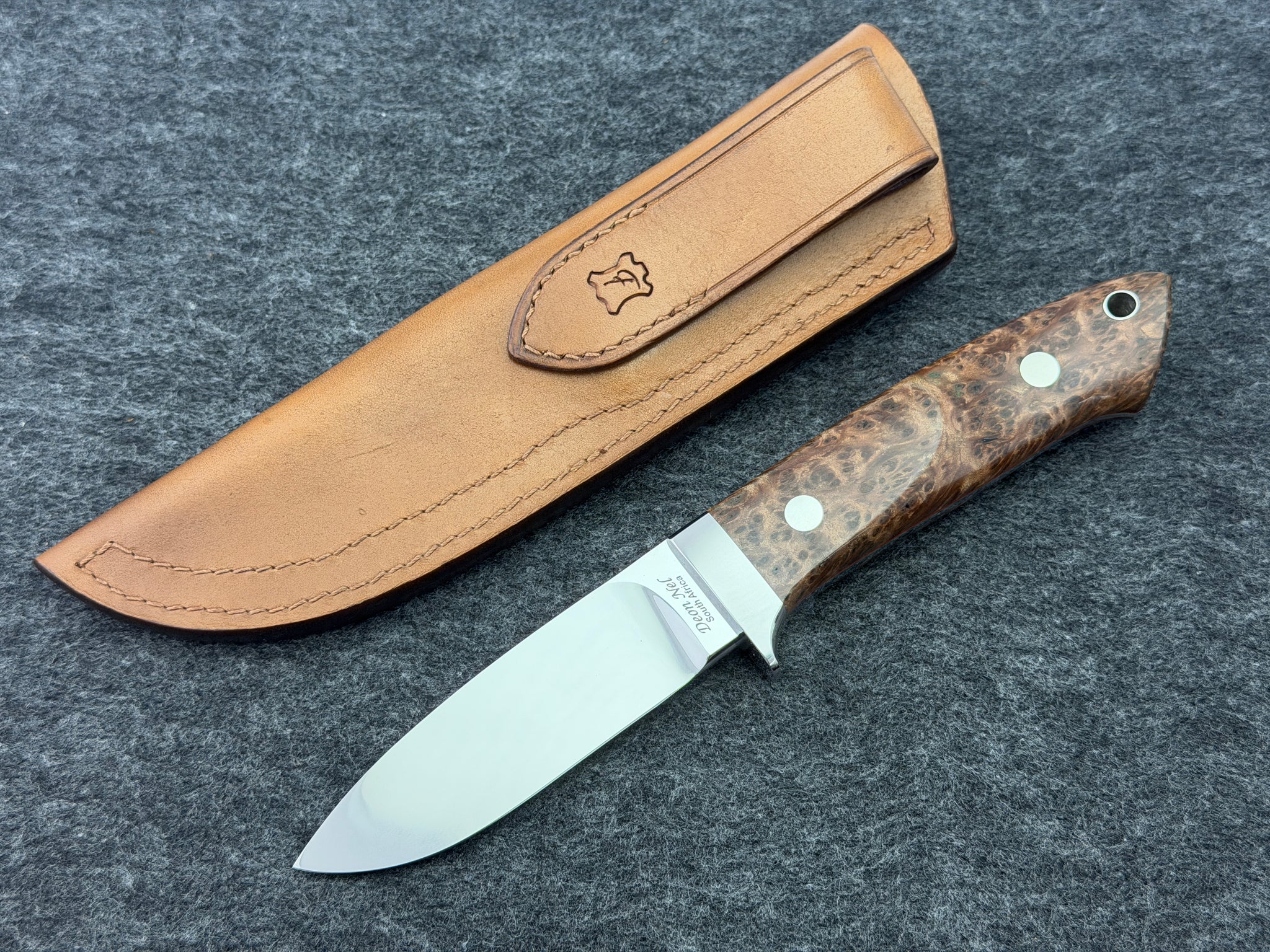 Deon Nel - 4" Drop Point Hunter Red Lace Burl
