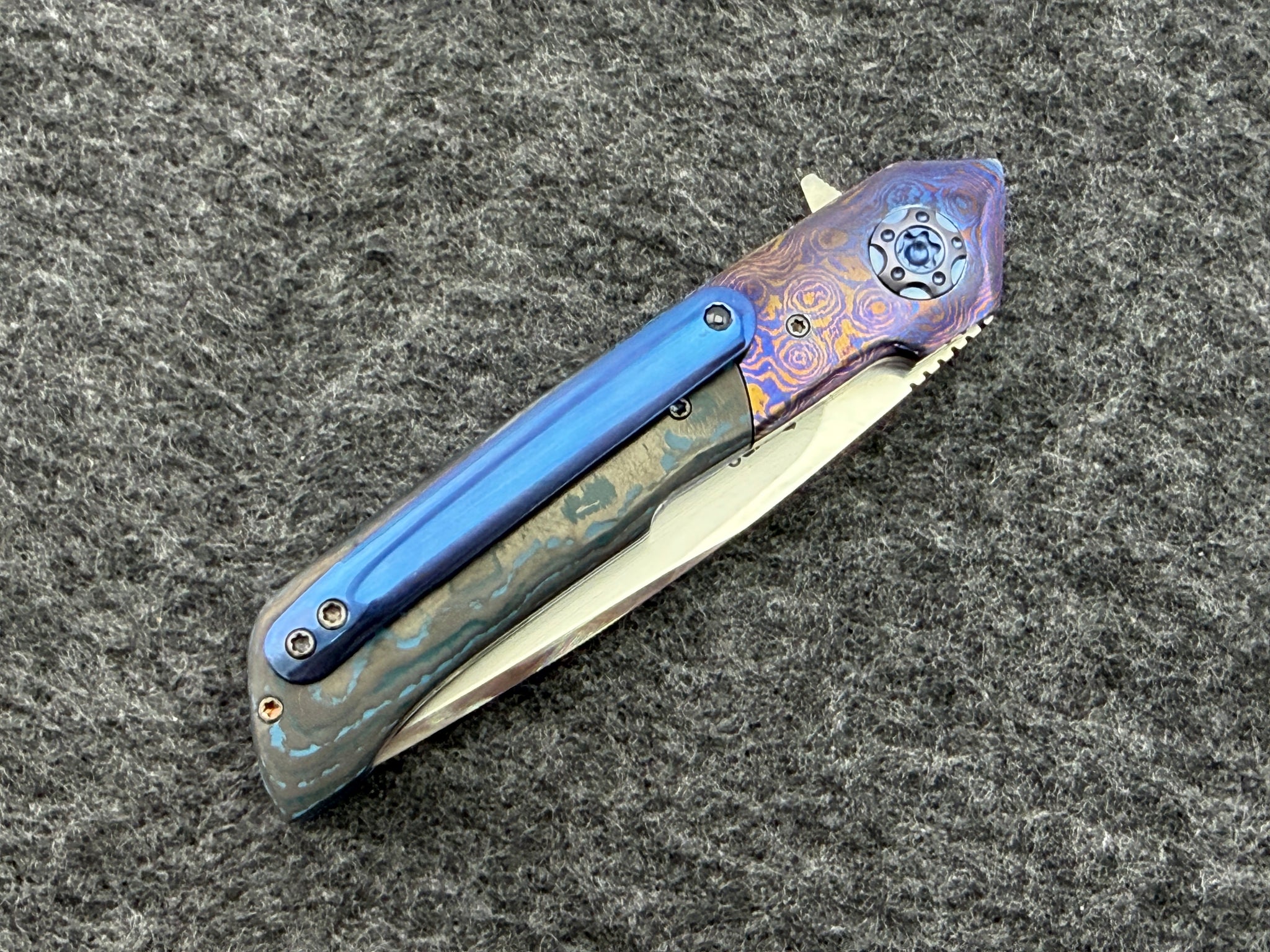 Francois Massyn -Tanto Flipper Timascus & Fat Carbon
