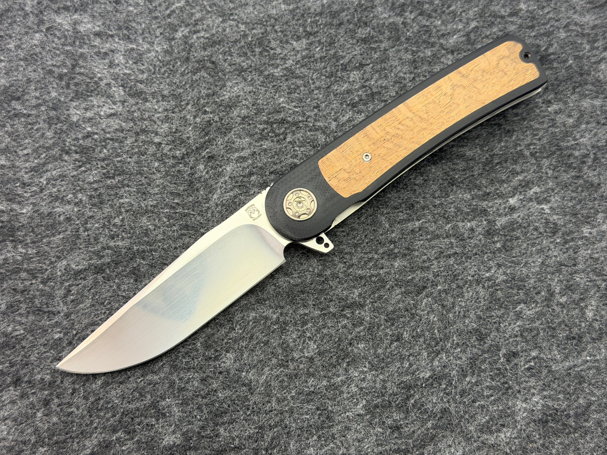 Francois Massyn - 3.5” Droppoint Flipper w/ Silky Oak Inlay