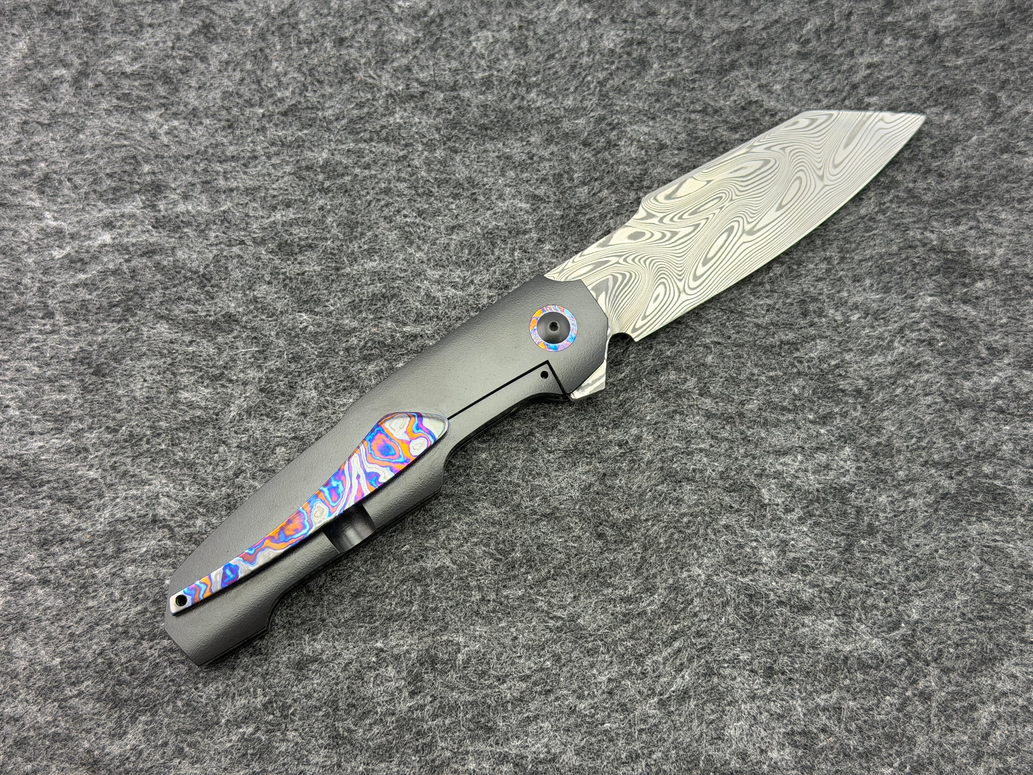Anton van der Westhuizen 7.5” Angel Finger Boudicca Flipper w/ Timascus Inlay
