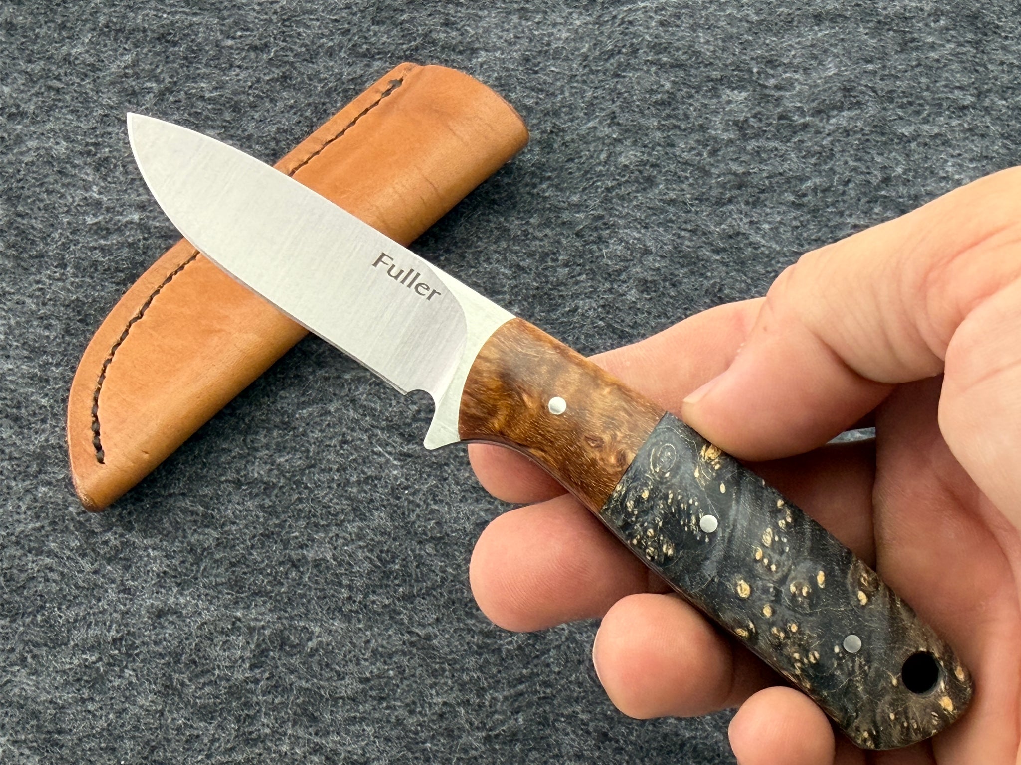 CW Fuller - Pocket Pal Drop Point w/ Bird's Eye Maple Burl