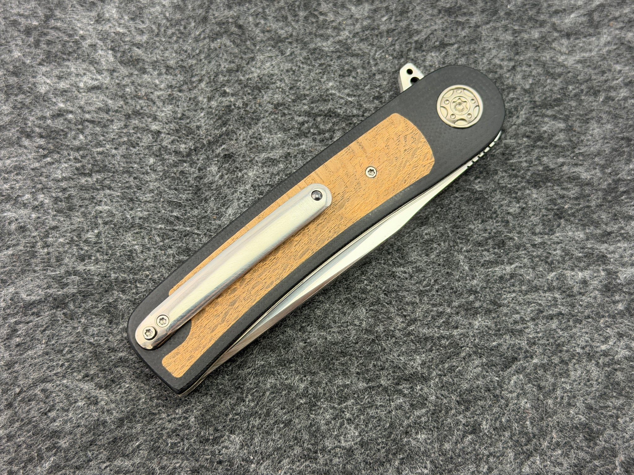 Francois Massyn - 3.5” Droppoint Flipper w/ Silky Oak Inlay