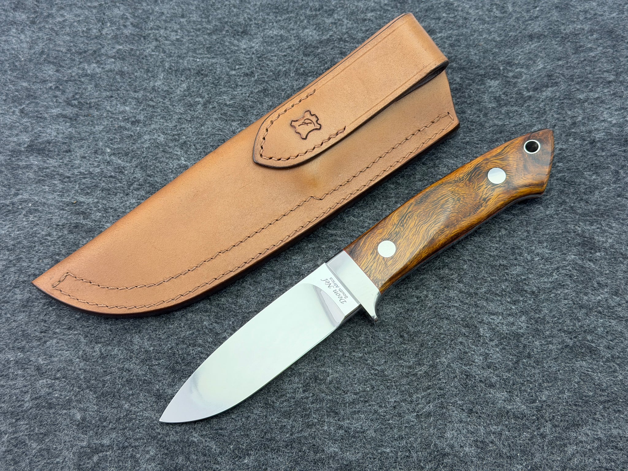 Deon Nel - 4" Drop Point Hunter Desert Ironwood