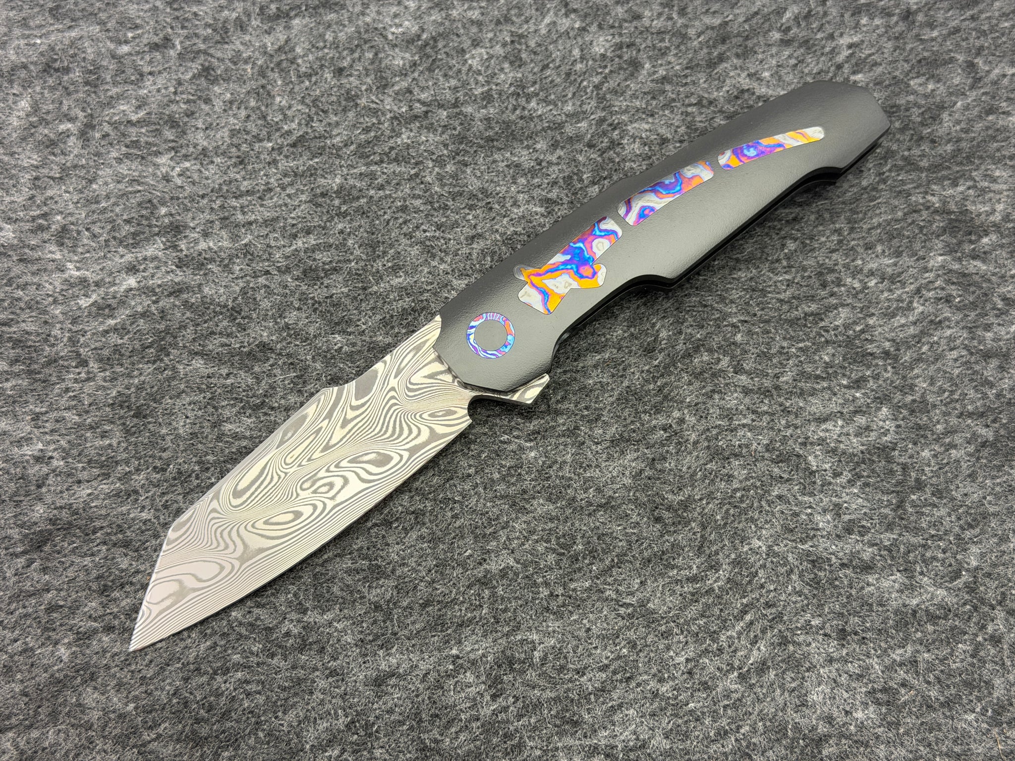 Anton van der Westhuizen 7.5” Angel Finger Boudicca Flipper w/ Timascus Inlay