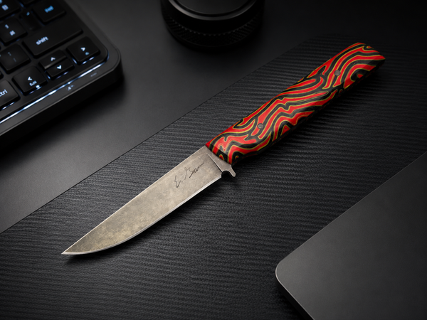 Erik Greiner JS - Fixed Blade w/ Red Nightmare G10