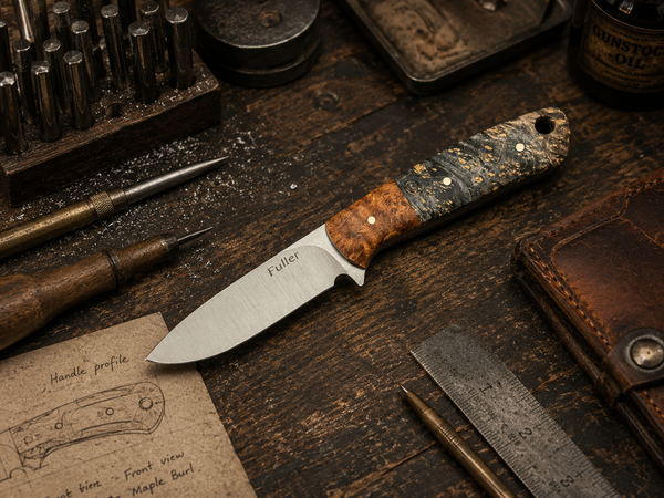 CW Fuller - Pocket Pal Drop Point w/ Bird's Eye Maple Burl