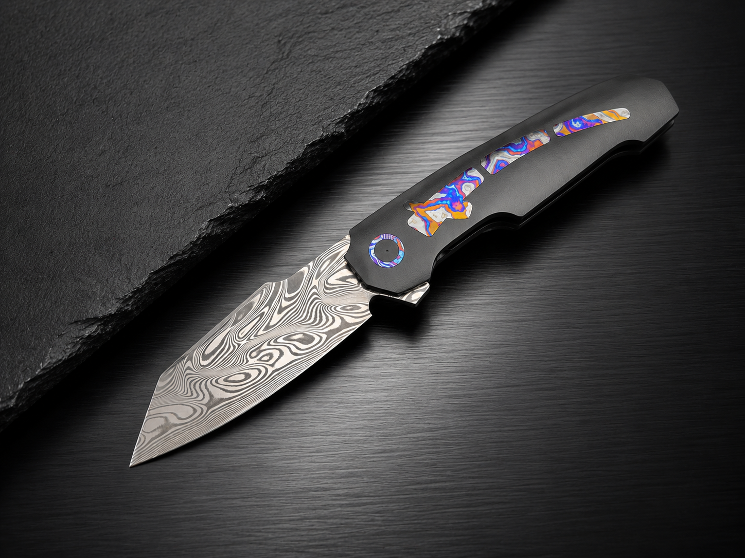 Anton van der Westhuizen 7.5” Angel Finger Boudicca Flipper w/ Timascus Inlay