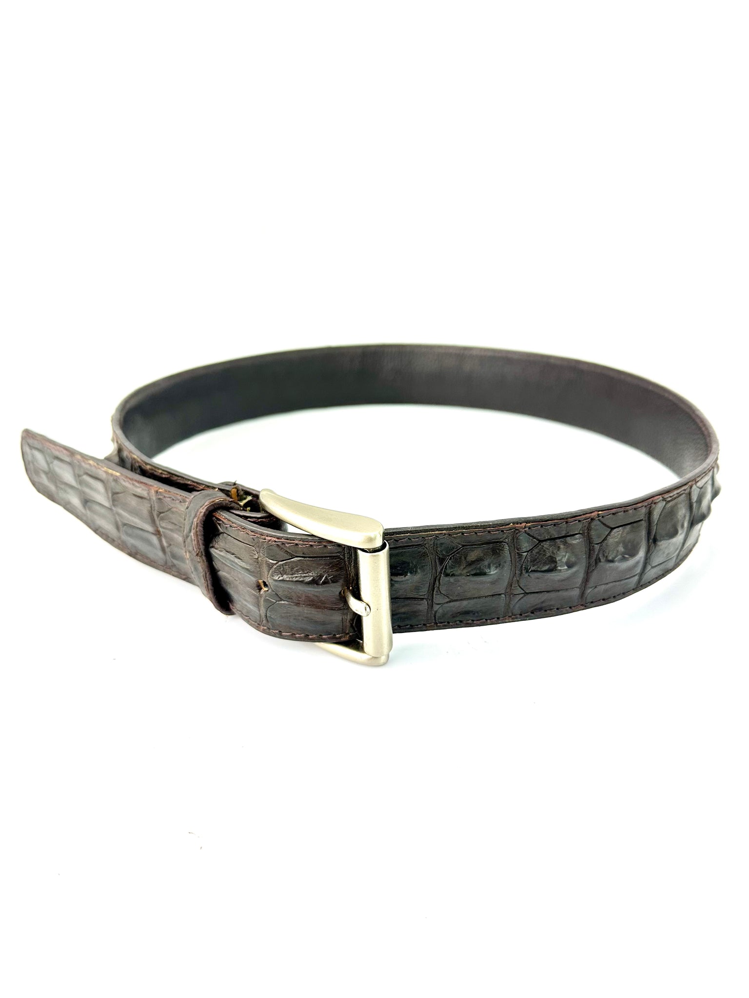 Crocodile Belt - Dark Brown **LIMITED SIZES**