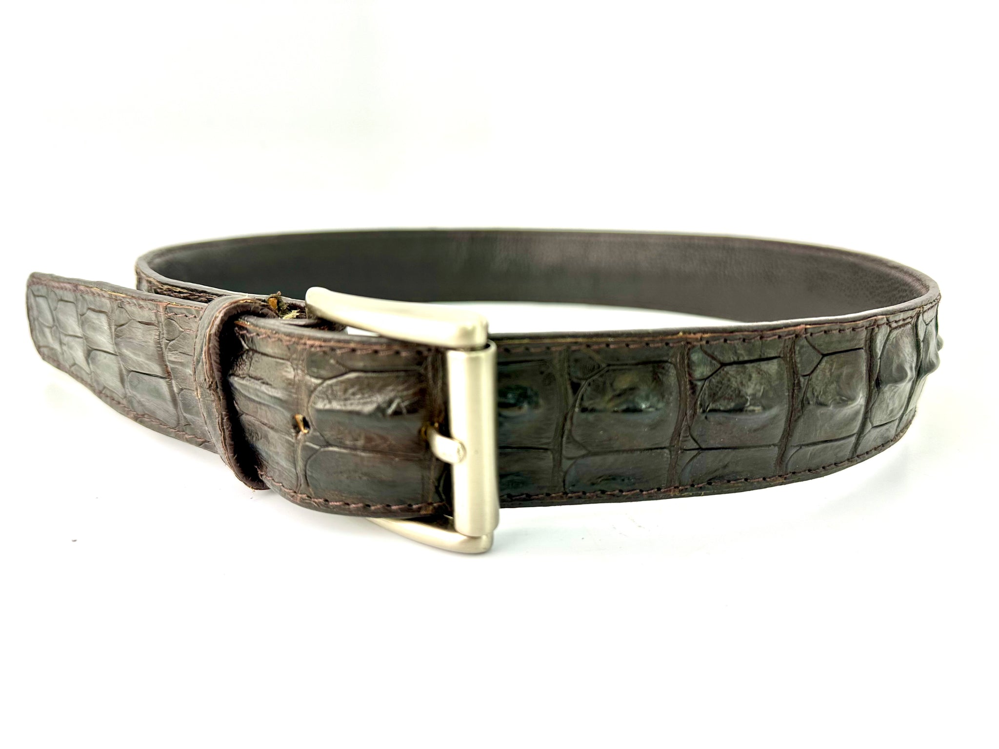 Crocodile Belt - Dark Brown **LIMITED SIZES**