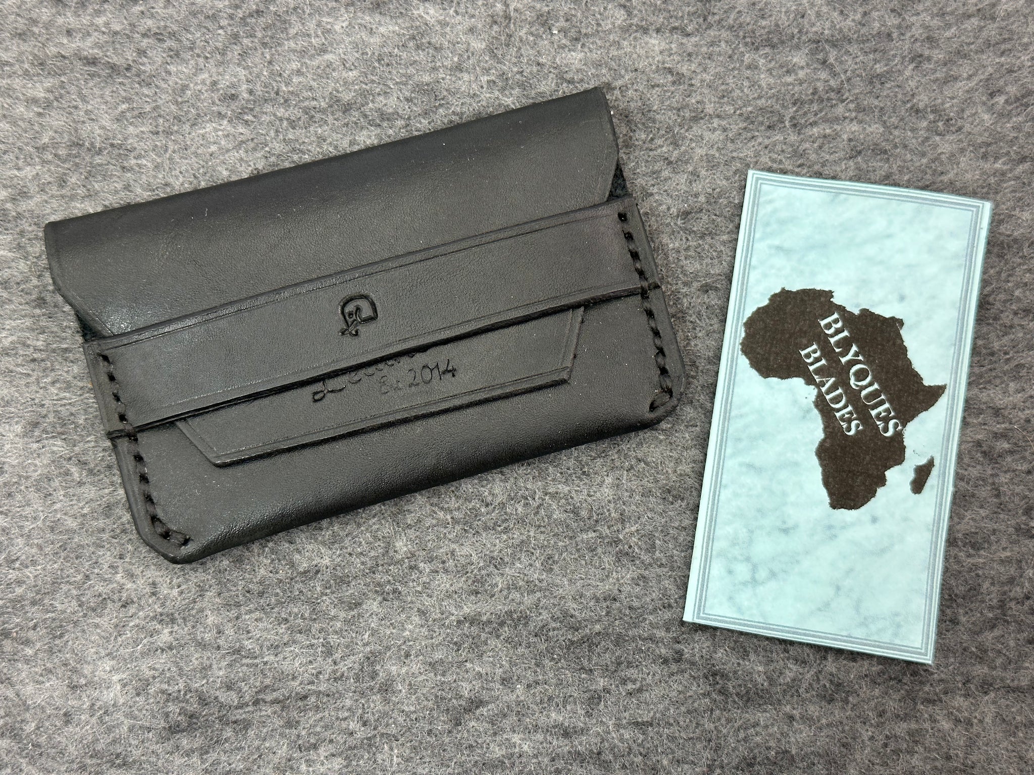 Blyques Minimalist Wallet - Black African Leather