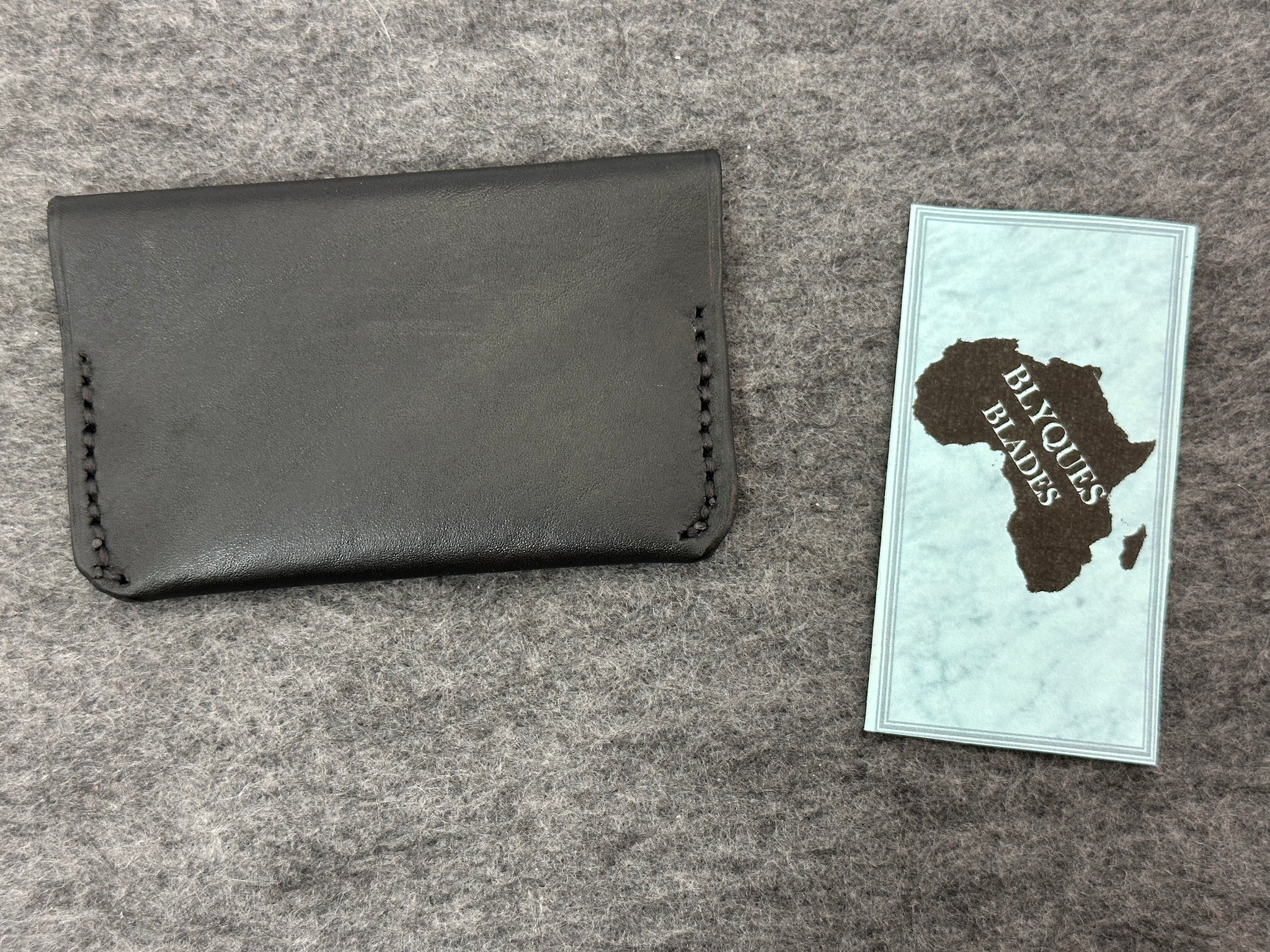 Blyques Minimalist Wallet - Black African Leather