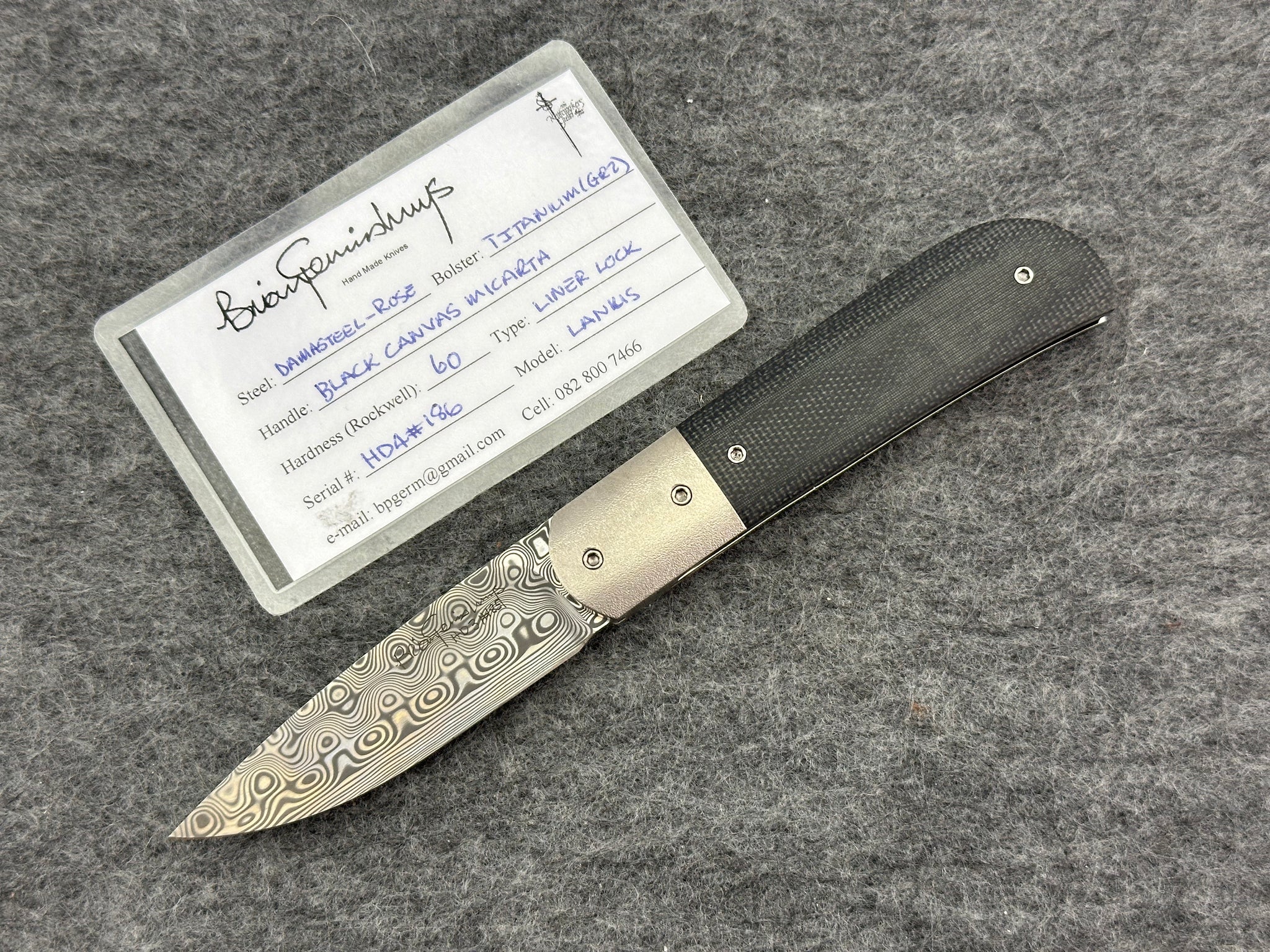 Brian Germishuys Lanius Folder Rose Damasteel