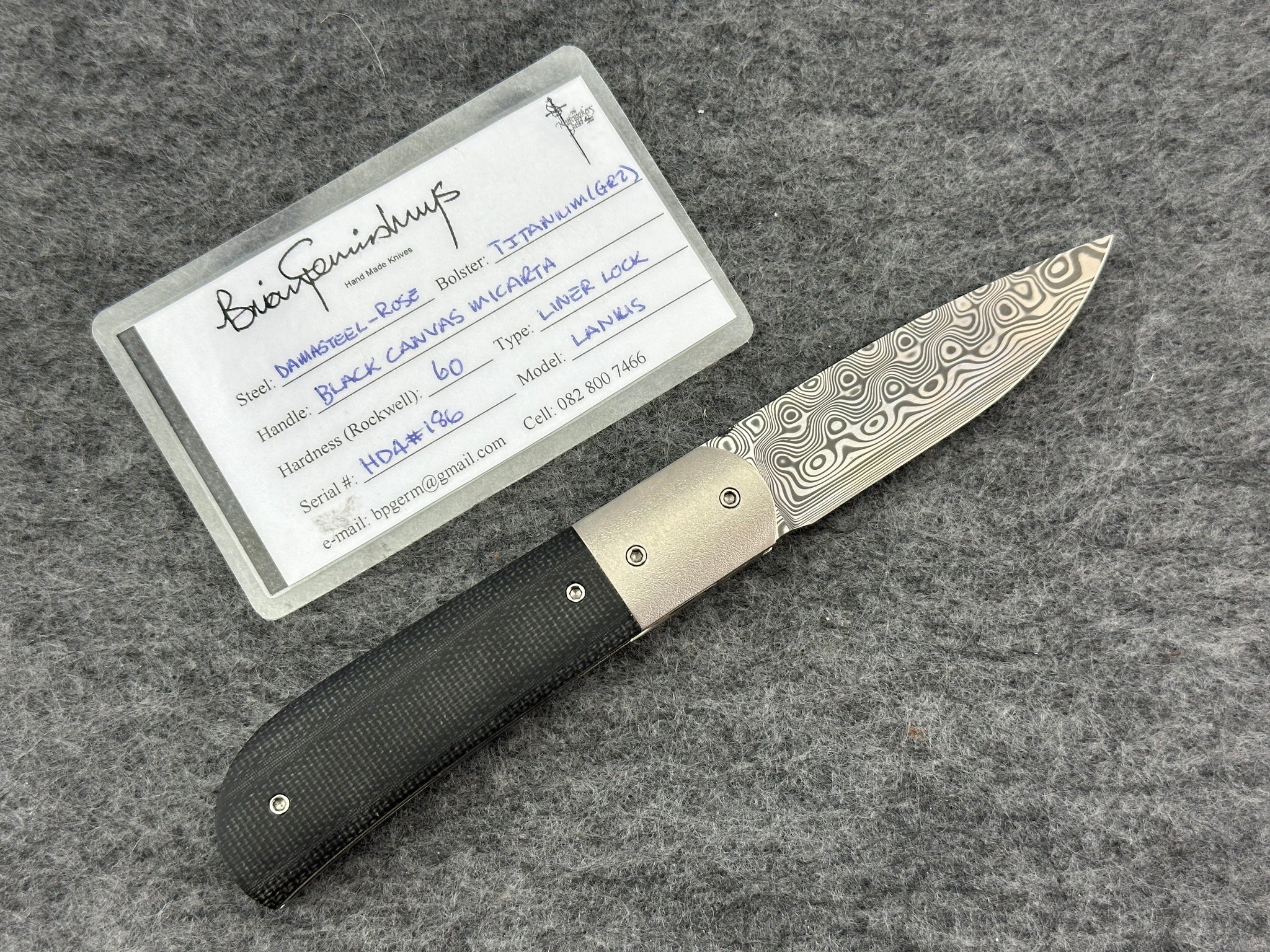 Brian Germishuys Lanius Folder Rose Damasteel