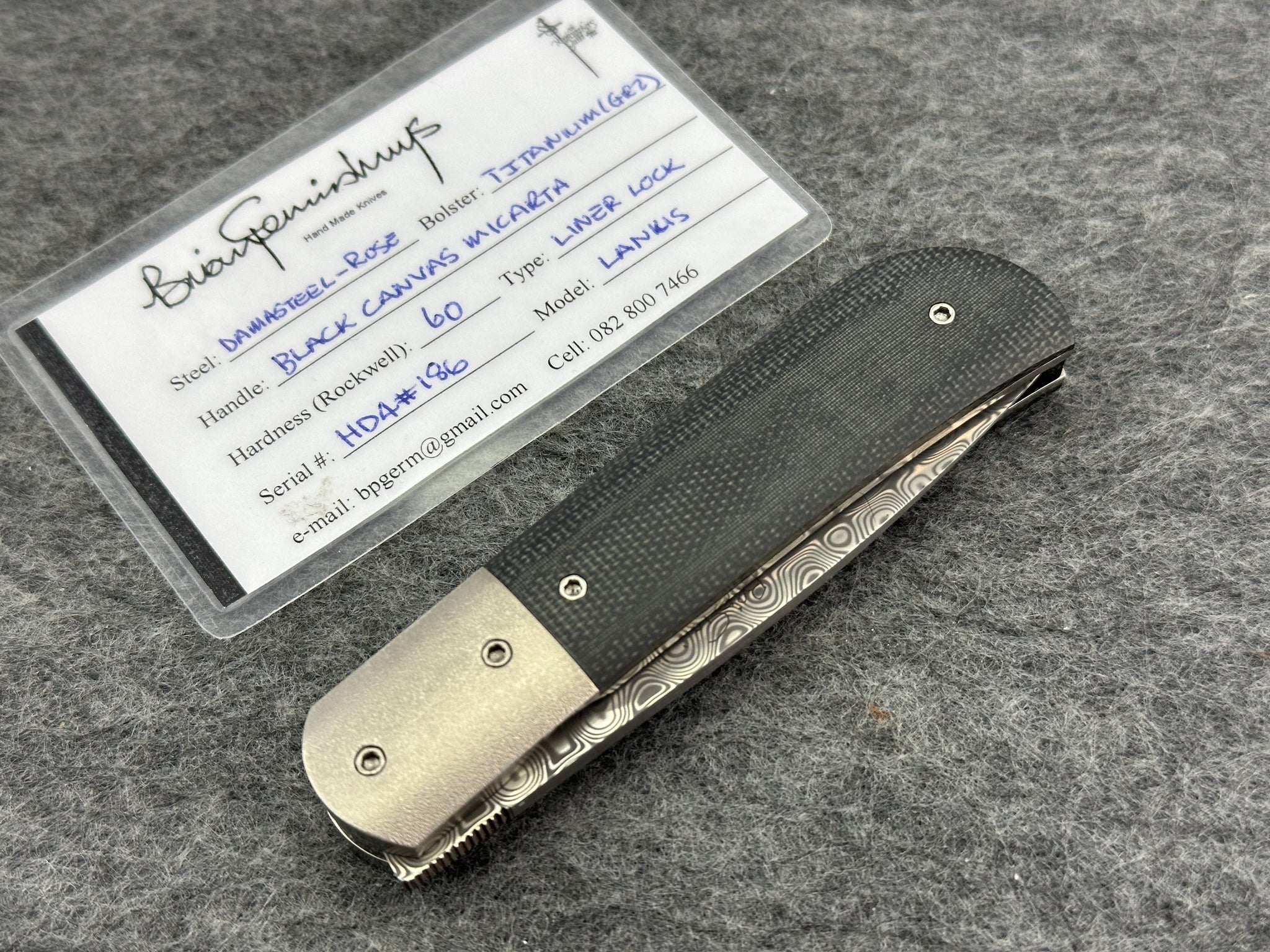 Brian Germishuys Lanius Folder Rose Damasteel