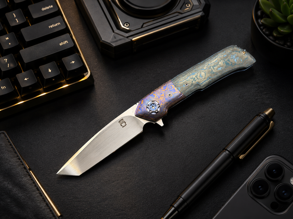 Francois Massyn -Tanto Flipper Timascus & Fat Carbon
