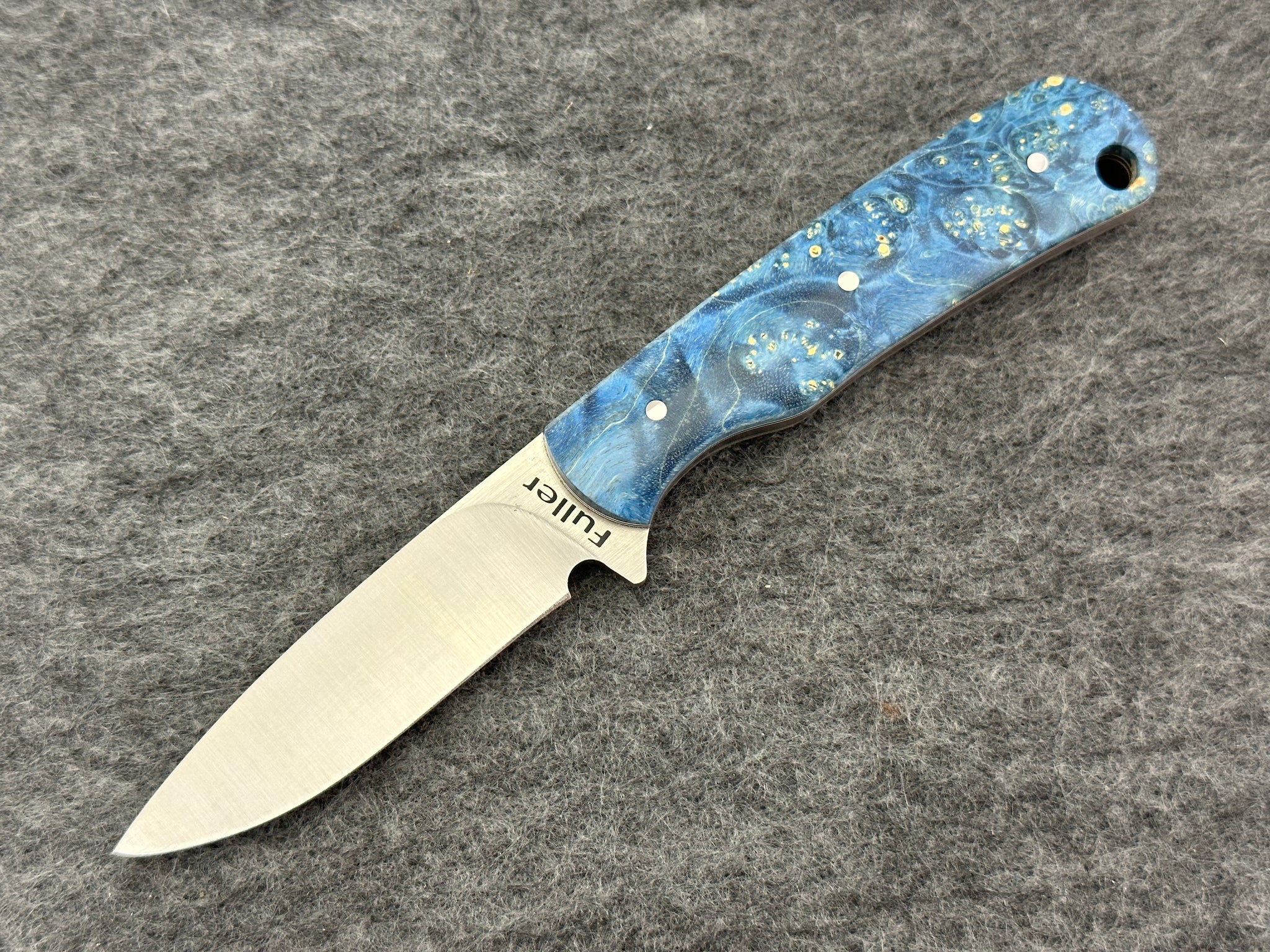 CW Fuller - Pocket Pal Drop Point w/ Blue Maple Burl