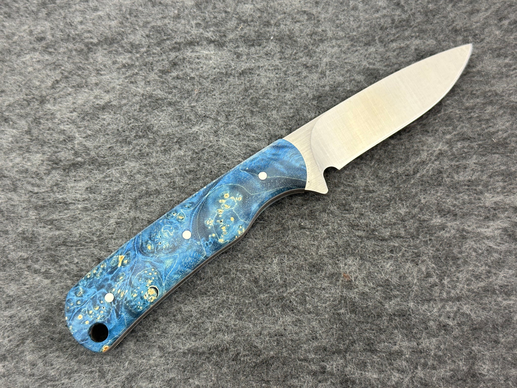 CW Fuller - Pocket Pal Drop Point w/ Blue Maple Burl