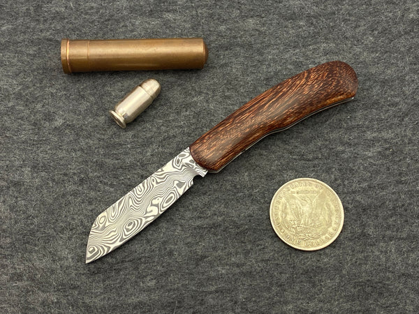 Tinus Stone Gunstock Damasteel Slipjoint w/ Camel Thorn