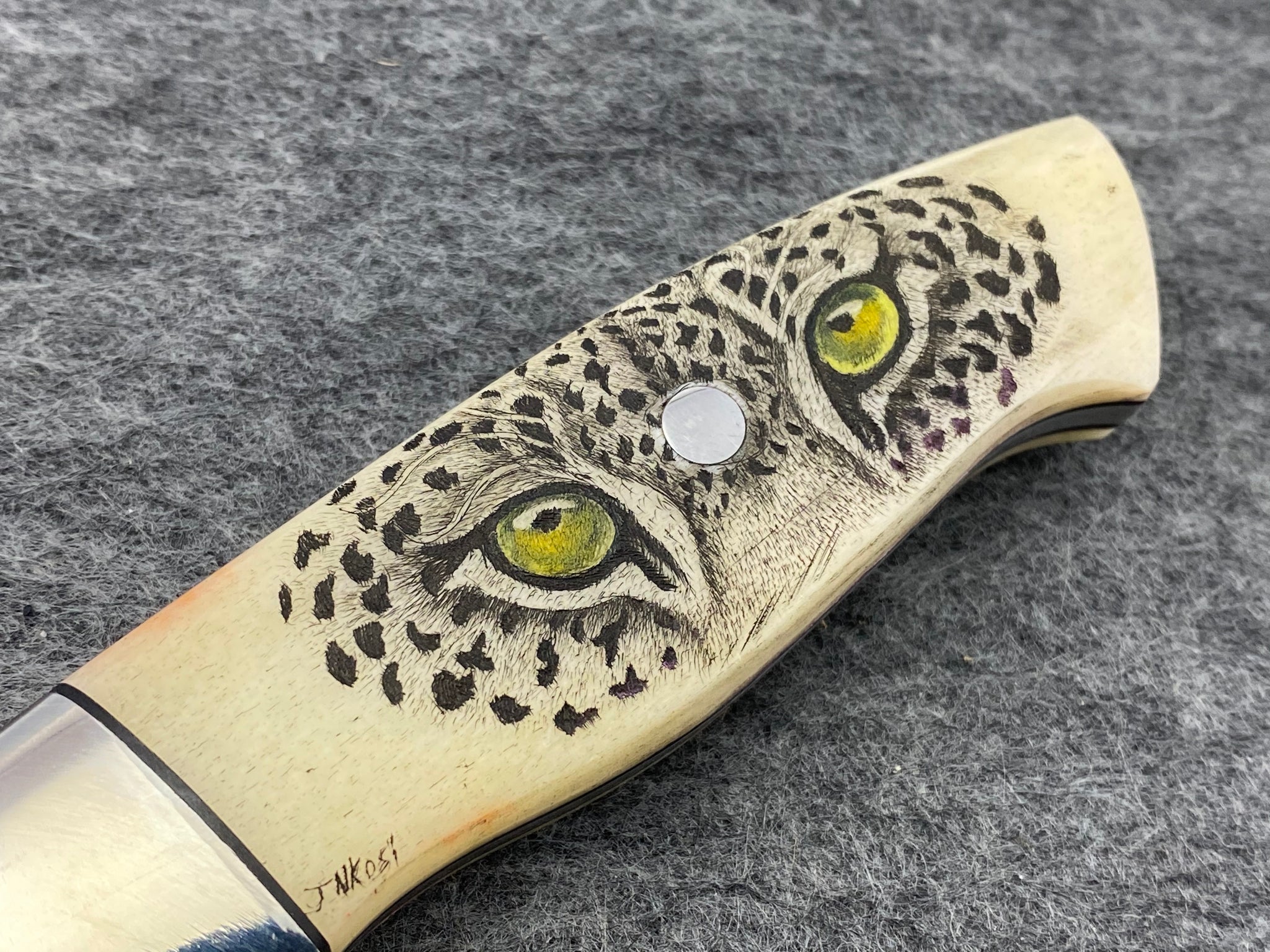 Nkosi Jubane “Leopard Eyes” Fixed Blade w/ scrimshaw